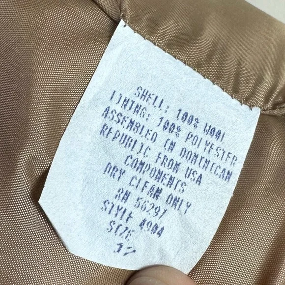 Vintage Julia Klein Wool Camel Tan Longline Trench Winter Neutral Coat Size 12 - Picture 9 of 11